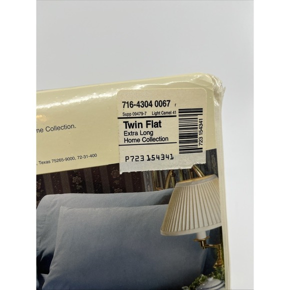Vtg Twin Extra Long Flat Sheet Light Camel JC Penney USA NWT 66" X 102" - Picture 6 of 7